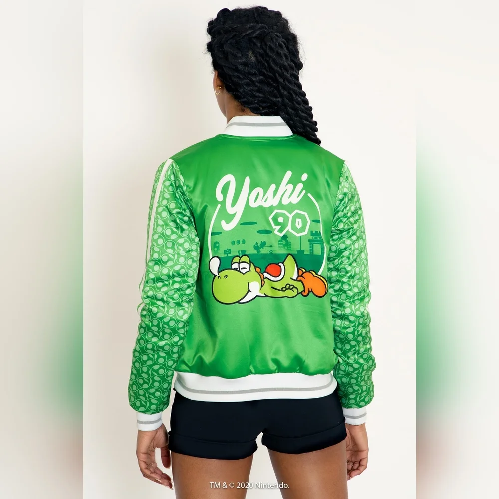 BLACKMILK YOSHI SHINY BOMBER JACKET M NWT POKEMON UNISEX - Picture 2 of 9